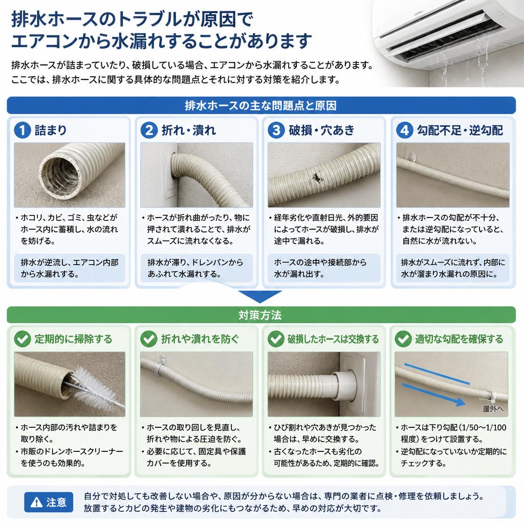 主な原因：排水ホースの問題
