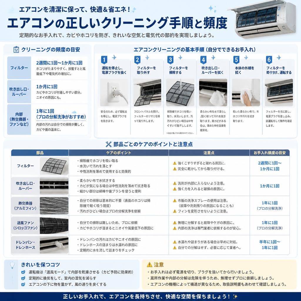 正しいエアコンメンテナンス方法