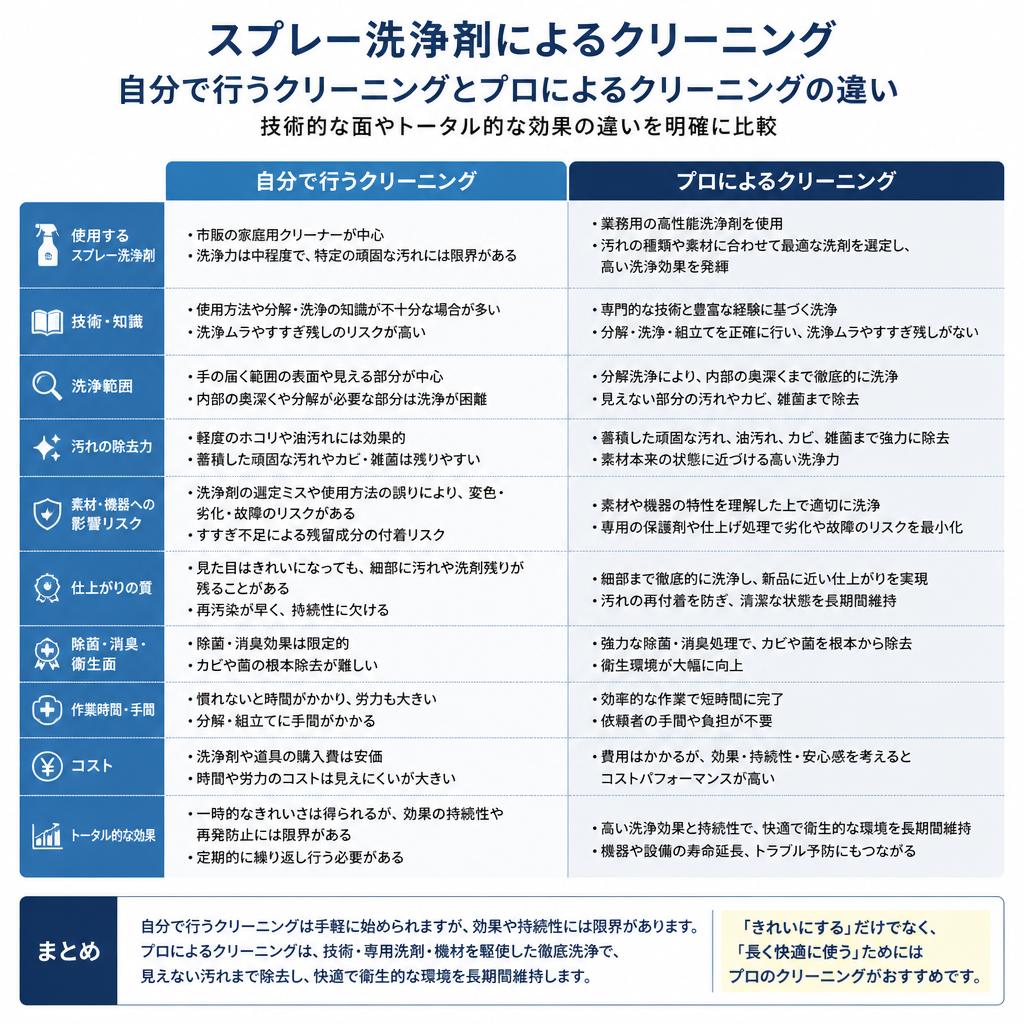 3. プロのエアコンクリーニングとの違い